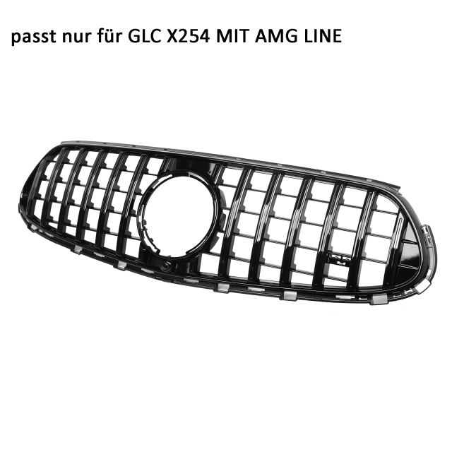 Kühlergrill glanz Schwarz GT Panamericana passend für Mercedes GLC X253 C253 AMG-Paket
