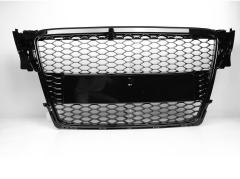 Passt für Audi A4 B8 Waben Grill Kühlergrill Front Grill Schwarz Glanz 07-12