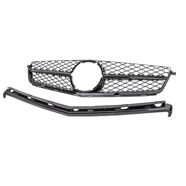 Kühlergrill glanz Schwarz AMG passend für Mercedes C-Klasse W204 C63 Vorfacelift