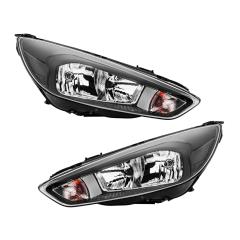 2x Front Scheinwerfer für Ford Focus III MK3 Facelift Schwarz Hauptscheinwerfer