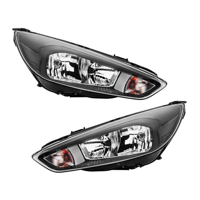 2x Front Scheinwerfer für Ford Focus III MK3 Facelift Schwarz Hauptscheinwerfer
