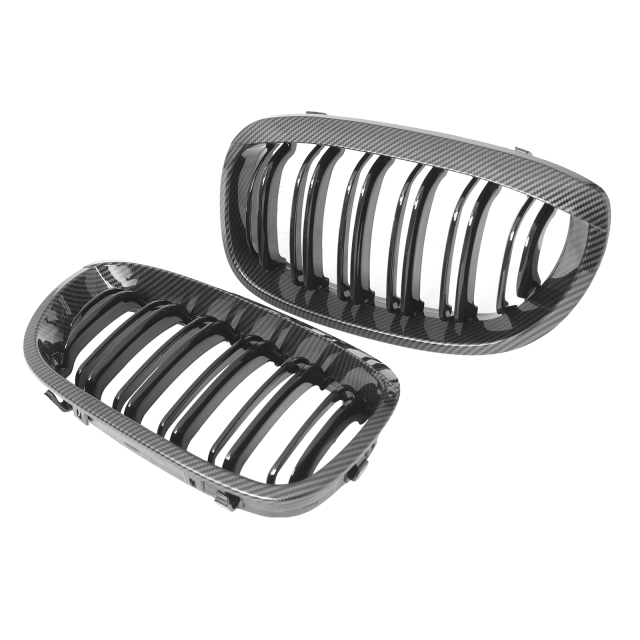 Nieren Grill Carbon Look Doppelsteg passend für BMW 3er Coupe E46 Facelift