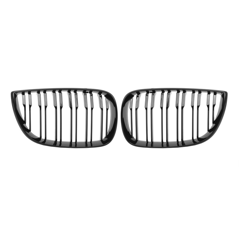 Glanz Schwarz Doppelsteg Nieren Grill Passend für BMW 1er E81 E87 Vorfacelift