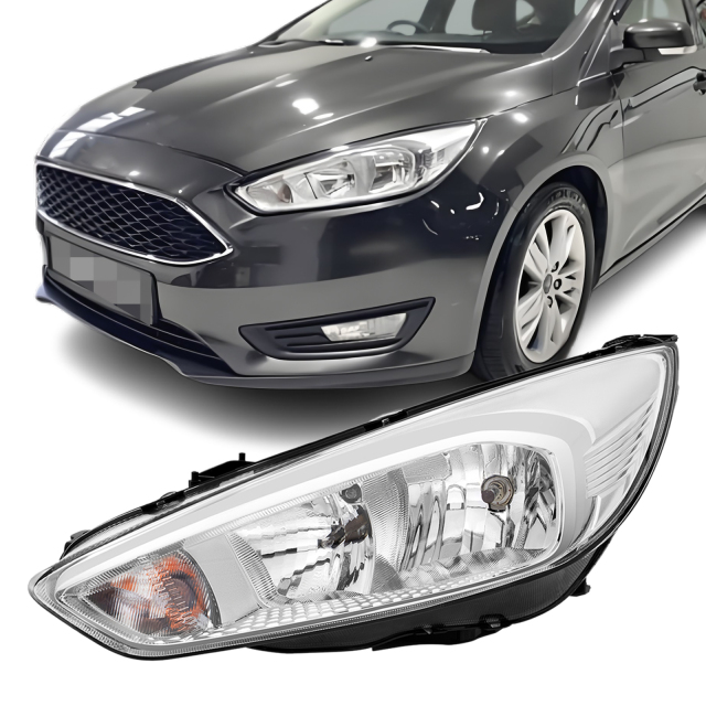 Alu Front Scheinwerfer Links für Ford Focus III MK3 Facelift Hauptscheinwerfer