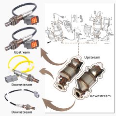 Oxygen Sensor (O2) Upstream+Downstream for Honda K24A4 K24A8 2003-2007 Accord 2.4L,Set of 2, Replacement for 234-9040 234-4797