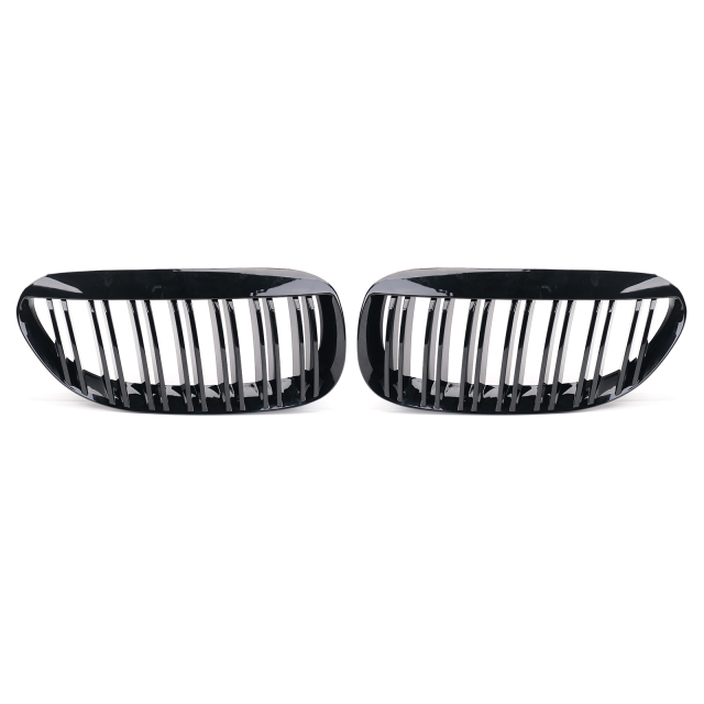 Nieren Grill glanz Schwarz Doppelsteg passend für BMW 6er E63 E64