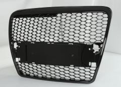 Passt für Audi A6 C6 Waben Grill Kühlergrill Front Grill Schwarz Glanz 04-07