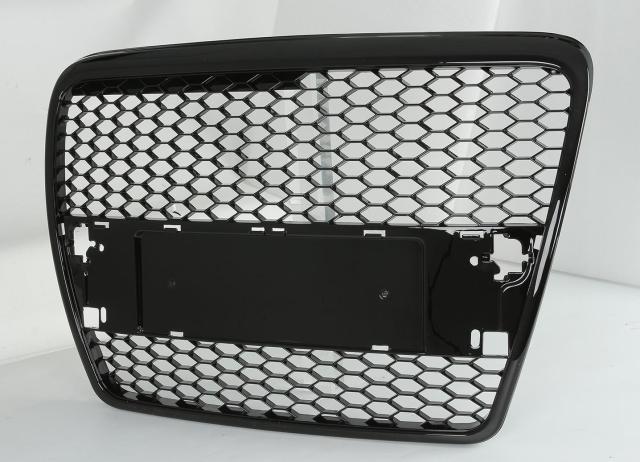 Passt für Audi A6 C6 Waben Grill Kühlergrill Front Grill Schwarz Glanz 04-07