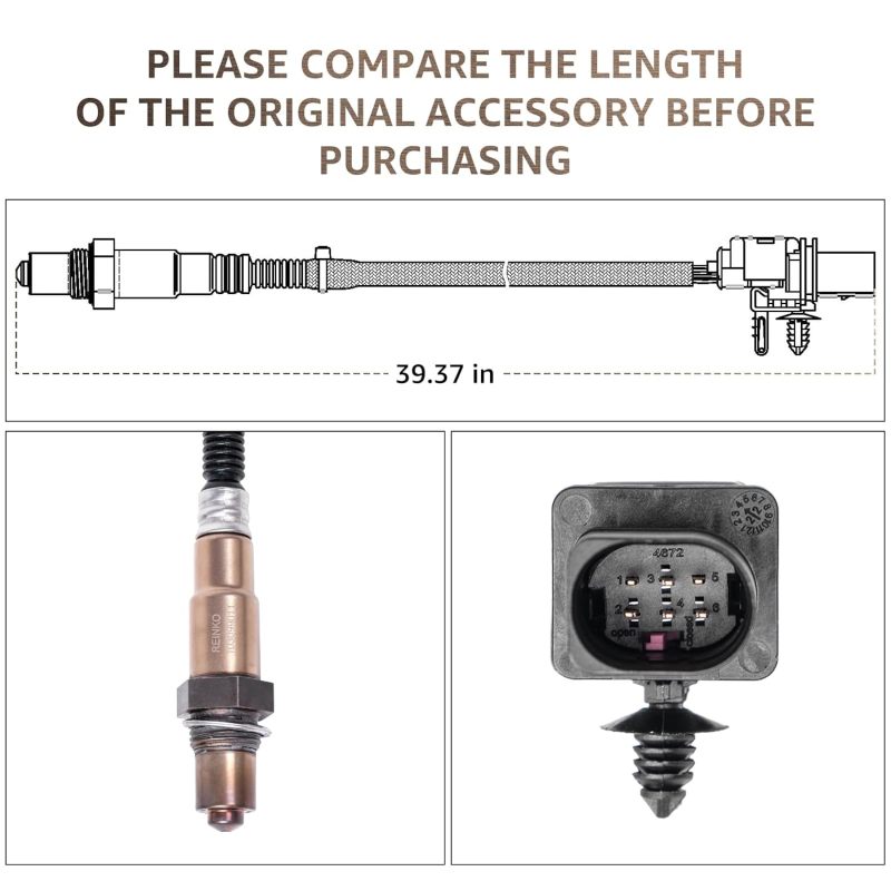 Oxygen Sensor (O2) Replacement for LSU 4.9 Lambda Sensor, Fit for AEM X-Series/Classic WIDEBAND 30-0300 30-4110 30-4110NS 30-0310 1 Pic