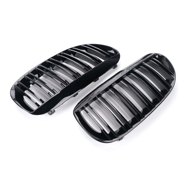 Nieren Grill glanz Schwarz Doppelsteg passend für BMW 6er E63 E64