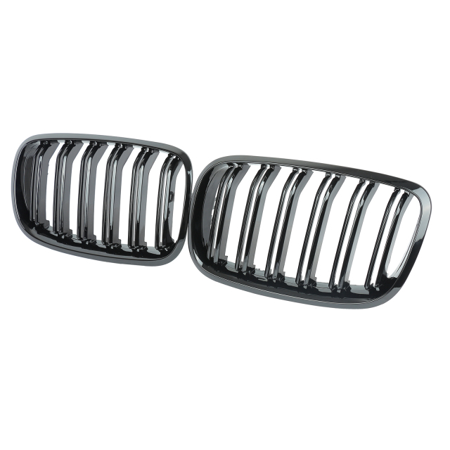 Nieren Grill glanz Schwarz Doppelsteg passend für BMW X5 E70 E71