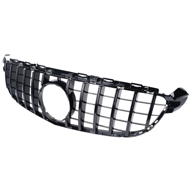 Kühlergrill glanz Schwarz GT Panamericana Grill ohne Kamera Passend für Mercedes C-Klasse W205 C63 Vorfacelift