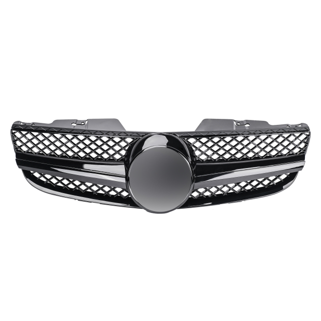 Kühlergrill glanz Schwarz AMG Look passend für Mercedes SL R230 Erste Facelift