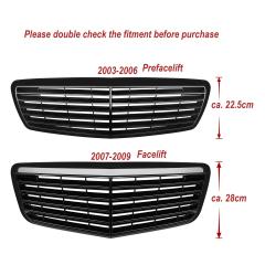 Kühlergrill Glanz Schwarz Classic Grill Passend für Mercedes-Benz E-Klasse W211 S211 VF211 Vorfacelift Bj. 2003-2006