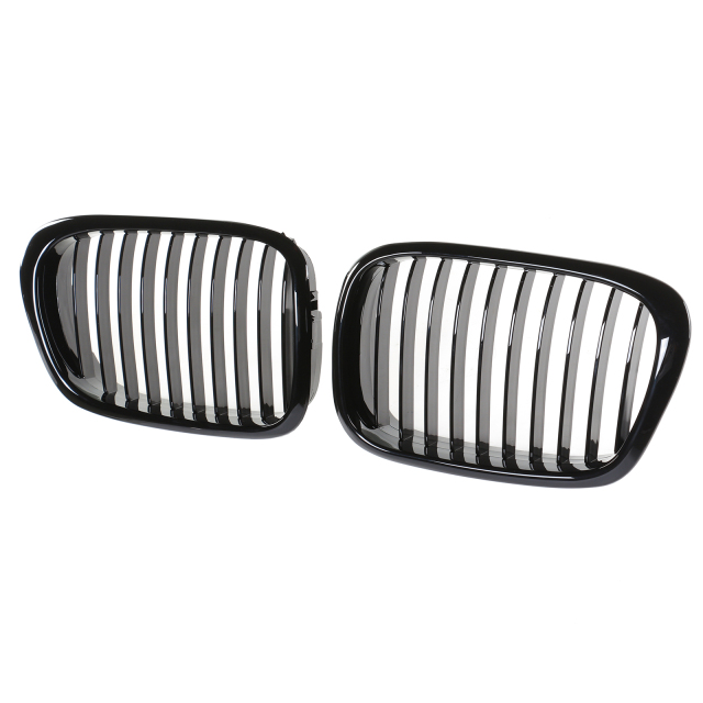 Nieren Grill glanz Schwarz Einzelsteg passend für BMW 5er E39 Vorfacelift