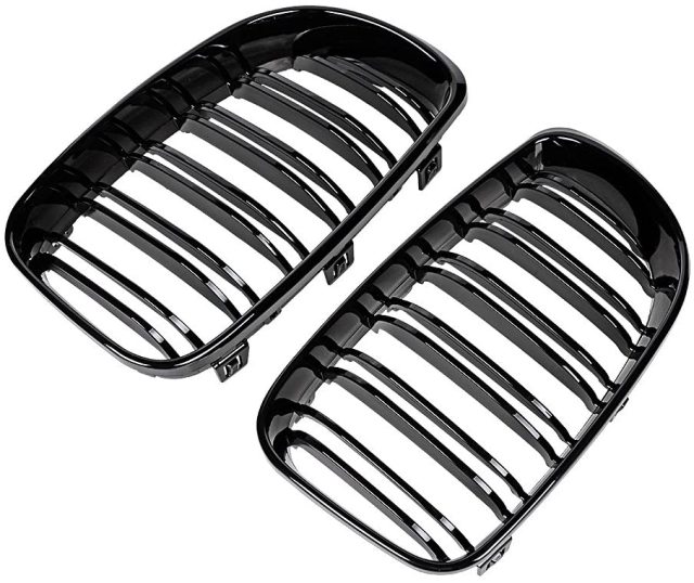 Nieren Grill glanz Schwarz Doppelsteg passend für BMW 1er E81 Facelift