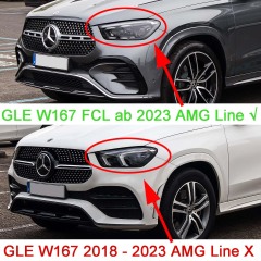 Kühlergrill glanz Schwarz GT Panamericana passend für Mercedes GLE V167 C167 Facelift AMG-Paket