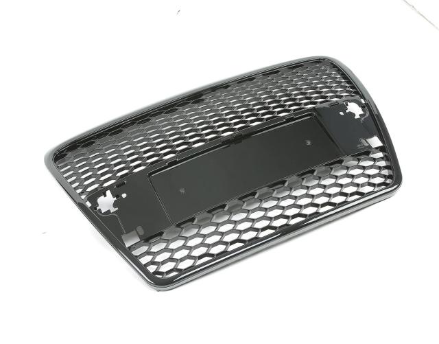 Passt für Audi A6 C6 Waben Grill Kühlergrill Front Grill Schwarz Glanz 04-07