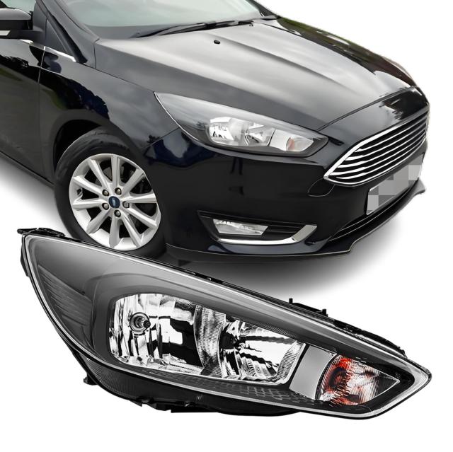 Front Scheinwerfer Rechts für Ford Focus MK3 Facelift Schwarz Hauptscheinwerfer