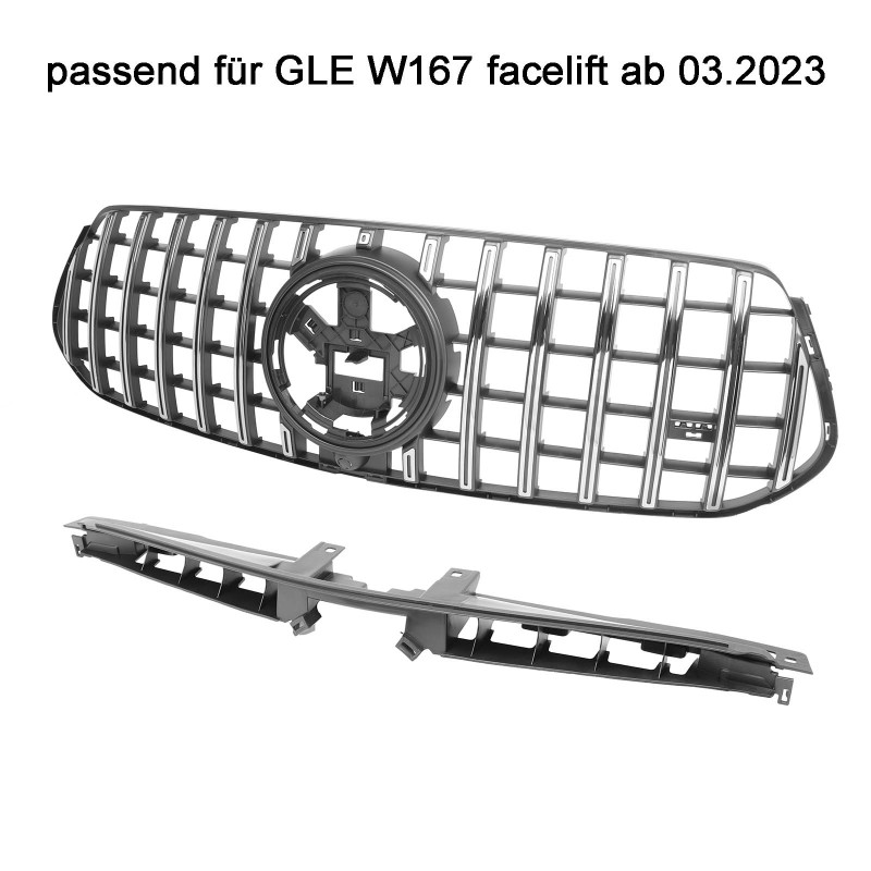 Kühlergrill Chrom GT Panamericana passend für Mercedes GLE V167 C167 Facelift AMG-Paket