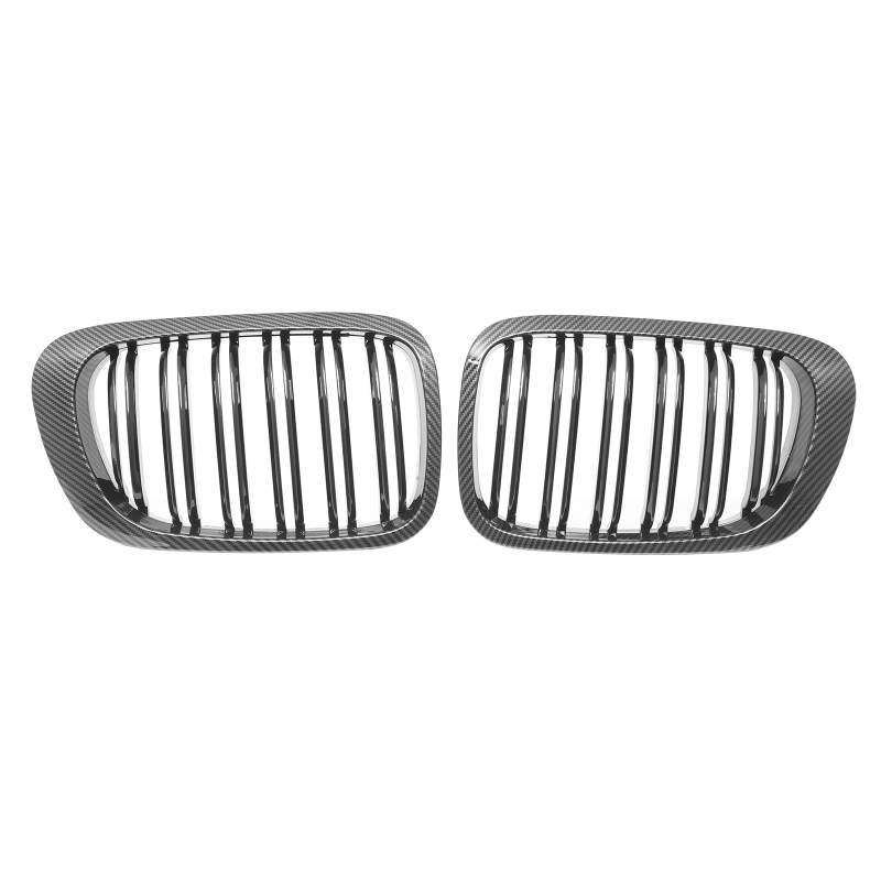 Nieren Grill Carbon Look Doppelsteg passend für BMW 3er Coupe E46 Vorfacelift