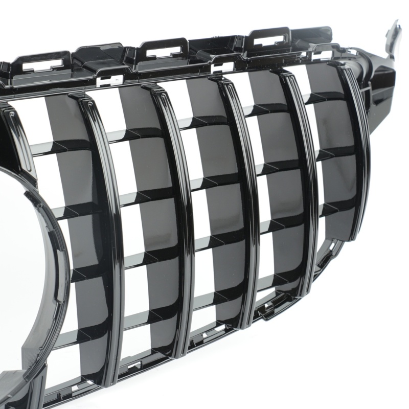 Kühlergrill glanz Schwarz GT Panamericana Grill ohne Kamera Passend für Mercedes C-Klasse W205 S205 C205 A205 Vorfacelift