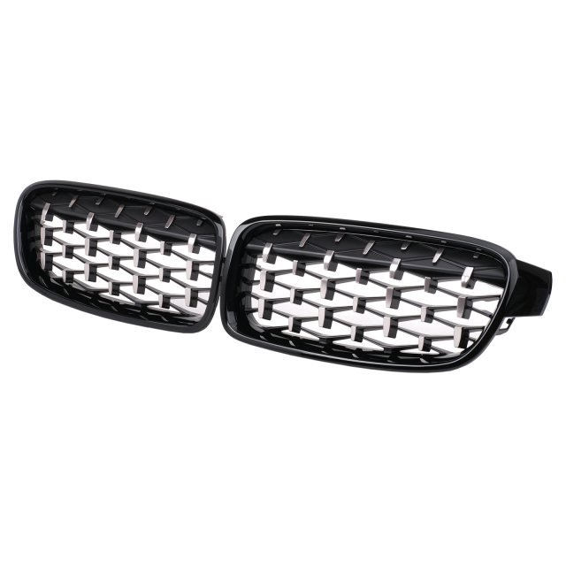 Nieren Grill Schwarz Chrom Mesh-Design passend für BMW 3er F30 F31