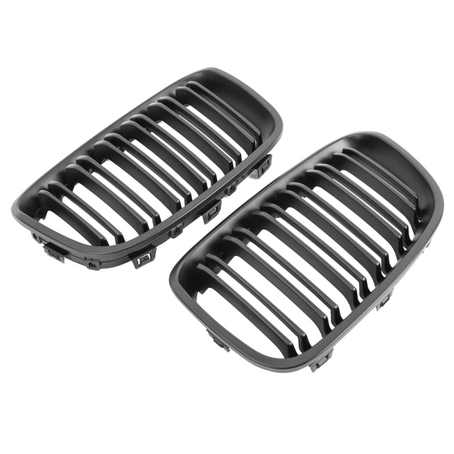 Nieren Grill matt Schwarz Doppelsteg passend für BMW 1er F20 F21 Vorfacelift