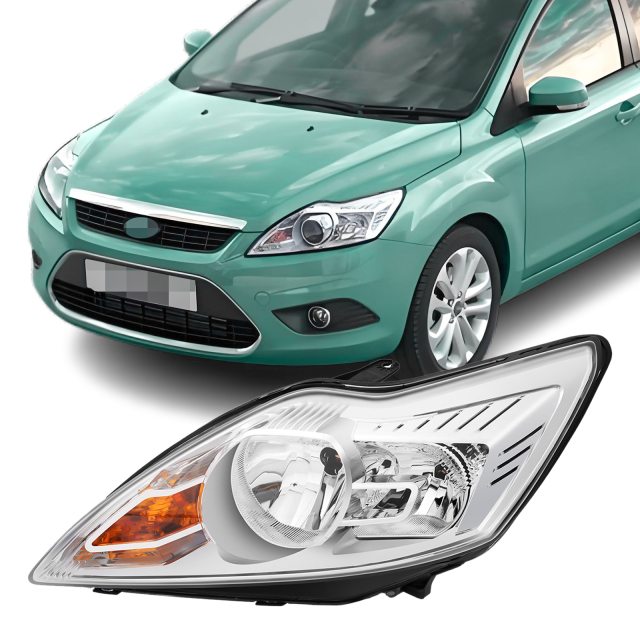 Alu Front Scheinwerfer Links für Ford Focus II MK2 Facelift Hauptscheinwerfer