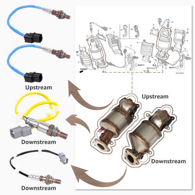 Oxygen Sensor (O2) Upstream for Honda J35A6 J35A7 2007-2010 Odyssey 3.5L,Set of 2