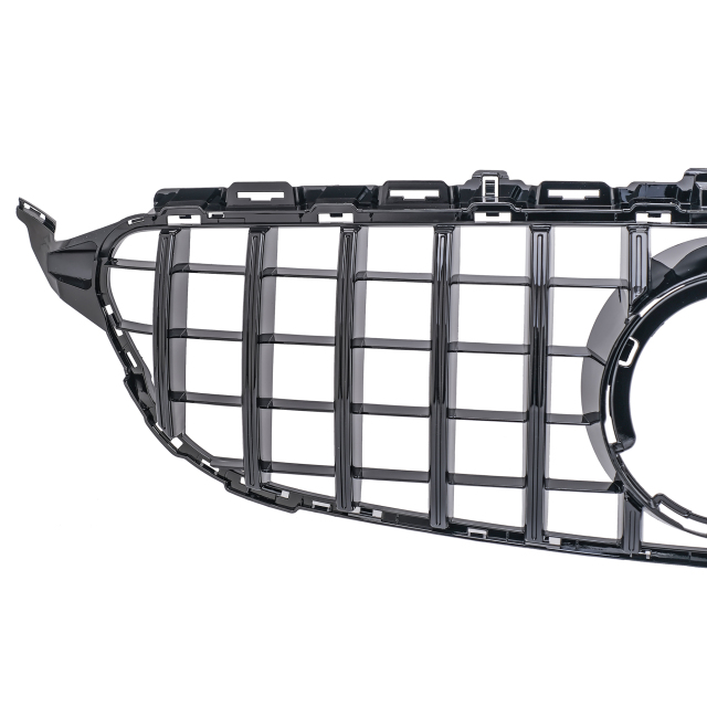 Kühlergrill glanz Schwarz GT Panamericana Grill ohne Kamera Passend für Mercedes C-Klasse W205 S205 C205 A205 Facelift