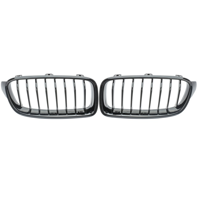 Nieren Grill glanz Schwarz 8-teilig passend für BMW 3er F30 F31