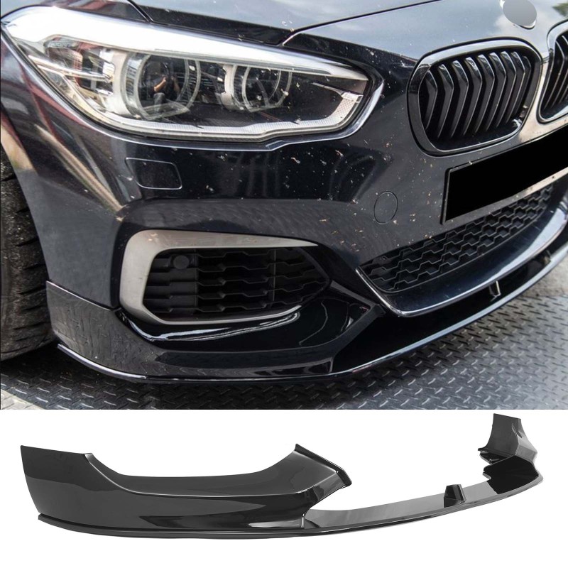 Spoilerlippe Frontlippe GLANZ SCHWARZ für BMW 1ER F20 F21 AB 2015 M Paket