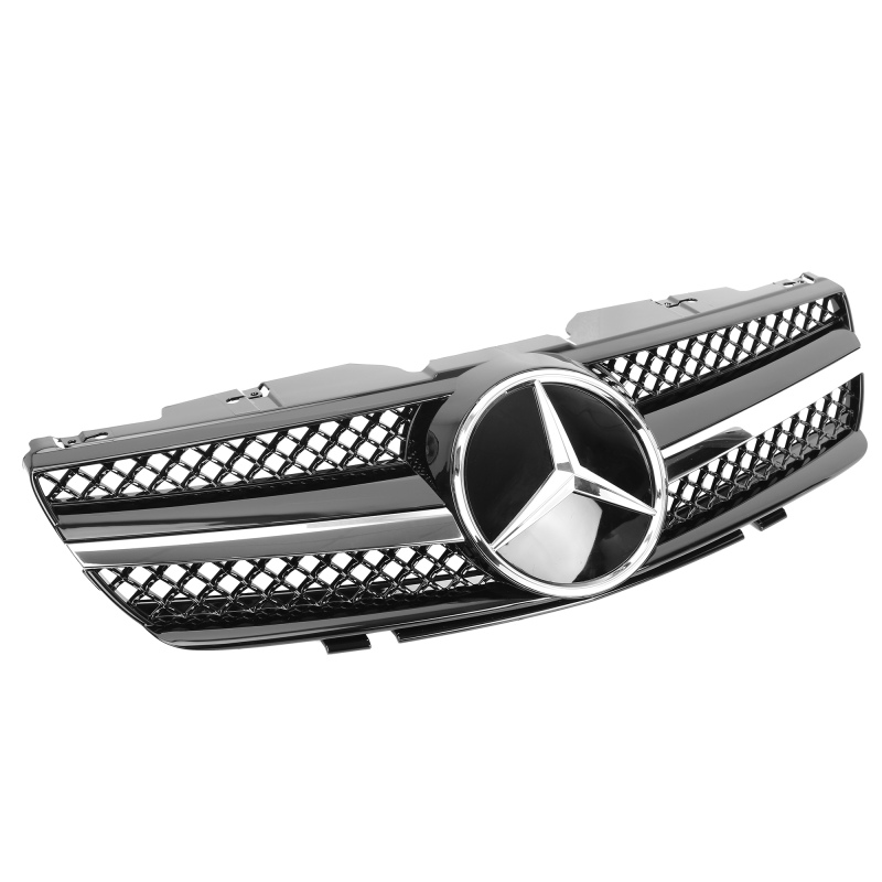 Kühlergrill glanz Schwarz Chrom AMG Look passend für Mercedes SL R230 Vorfacelift