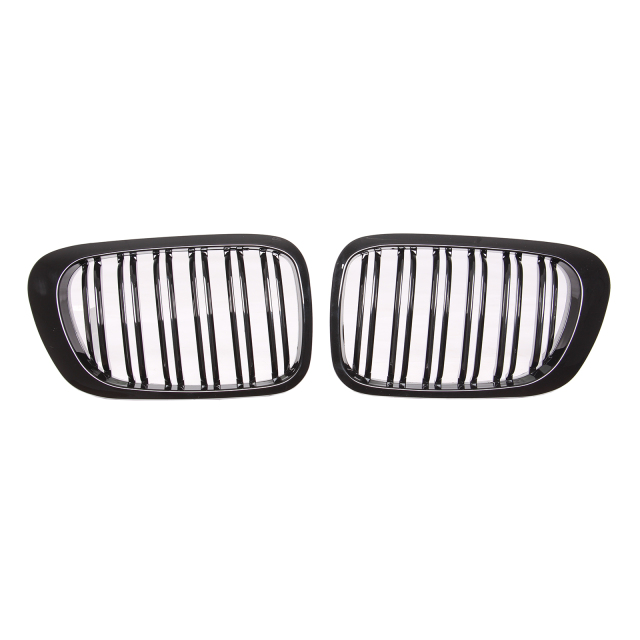Nieren Grill glanz Schwarz Doppelsteg passend für BMW 3er Coupe E46 Vorfacelift