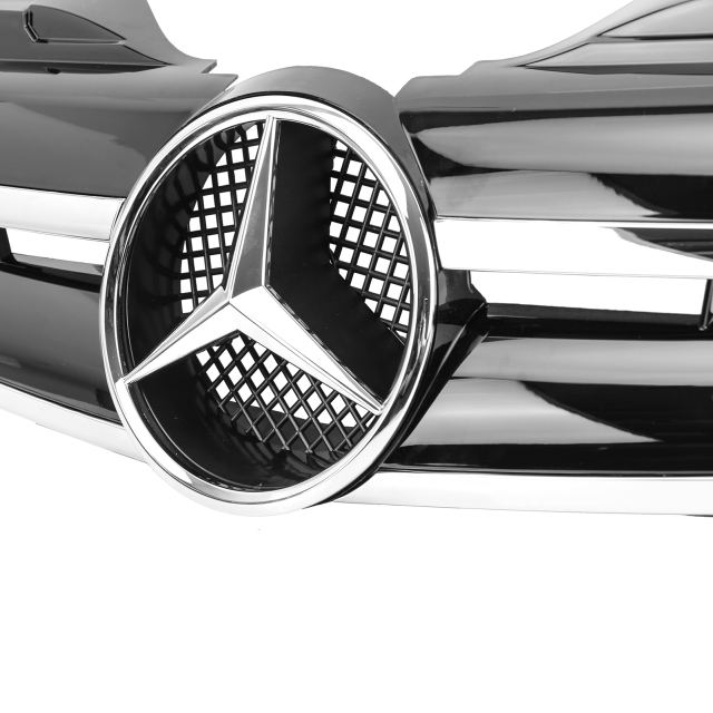Kühlergrill glanz Schwarz Chrom AMG Look passend für Mercedes SLK R170
