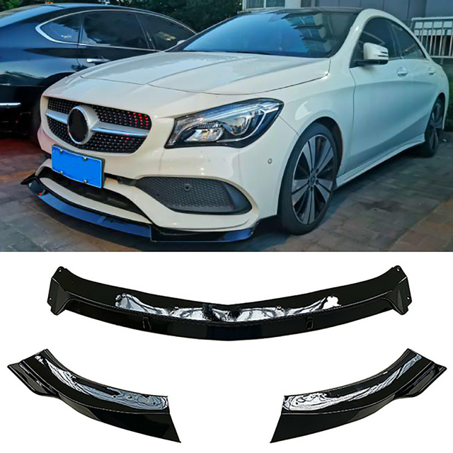 Spoilerlippe Frontlippe GLANZ SCHWARZ für Mercedes W117 C117 X117 2013-2016