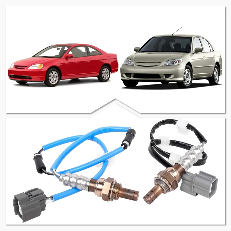 Oxygen Sensor (O2) Upstream+Downstream for Honda D17A1 D17A7 2001-2003 Civic DX LX GX 1.7L,Set of 2