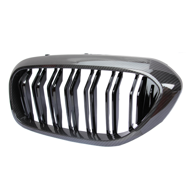 Nieren Grill Carbon Look Doppelsteg passend für BMW 5er G30 G31 Vorfacelift