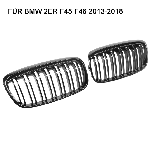 Nieren Grill glanz Schwarz Doppelsteg passend für BMW 2er Active Tourer F45 F46 Vorfacelift