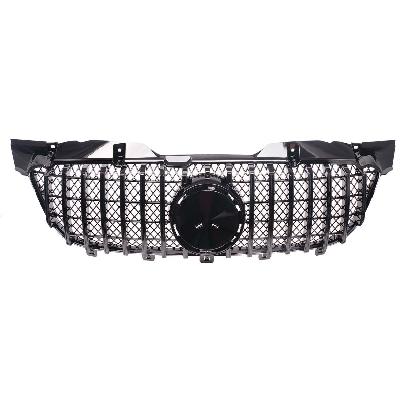 Kühlergrill glanz Schwarz GT Panamericana Grill Passend für Mercedes-Benz Sprinter W906 Vorfacelift Bj. bis 08.2013 mit Netz