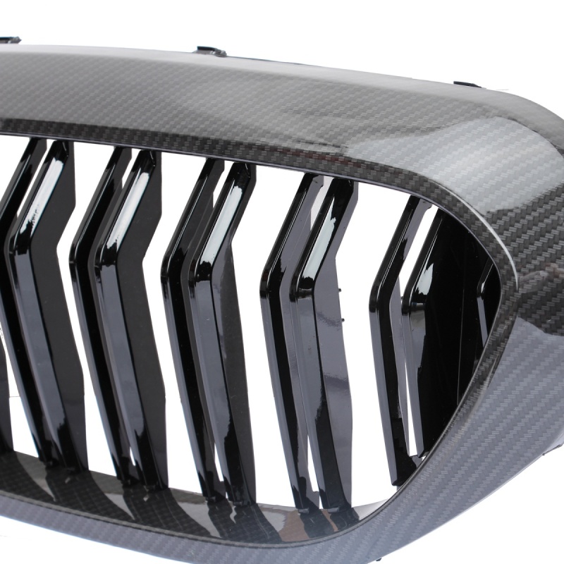 Nieren Grill Carbon Look Doppelsteg passend für BMW 5er G30 G31 Vorfacelift