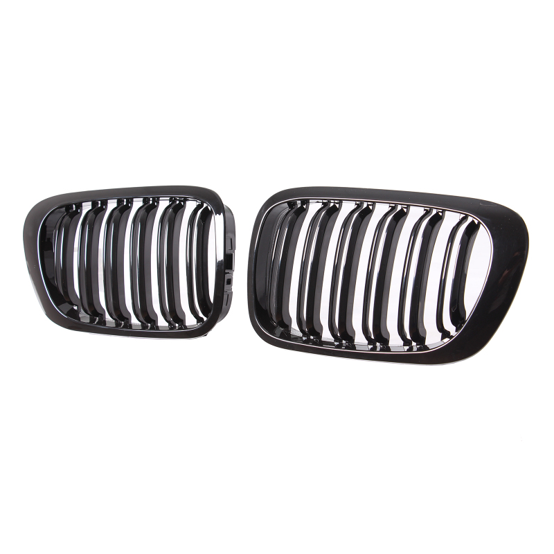 Nieren Grill glanz Schwarz Doppelsteg passend für BMW 3er Coupe E46 Vorfacelift