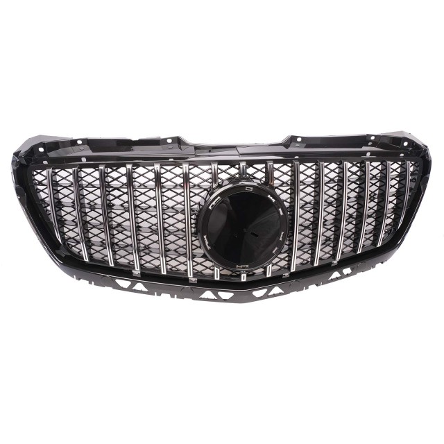 Kühlergrill Chrom GT Panamericana Grill Passend für Mercedes-Benz Sprinter W906 Facelift Bj. ab 08.2013 mit Netz