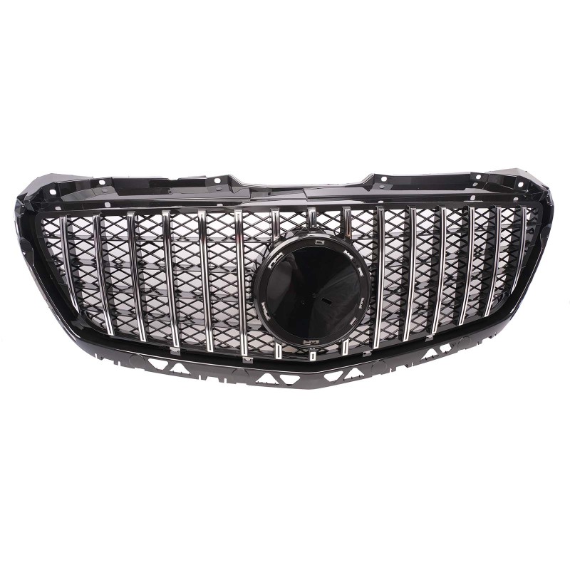 Kühlergrill Chrom GT Panamericana Grill Passend für Mercedes-Benz Sprinter W906 Facelift Bj. ab 08.2013 mit Netz