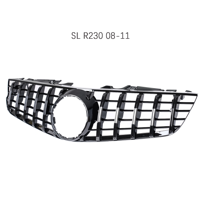 Kühlergrill glanz Schwarz GT Panamericana passend für Mercedes SL R230 Zweite Facelift