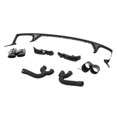 Passt für Audi Q8 4M S-Line Paket 18-23 SQ8 Style Heckdiffusor Schwarz Endrohr