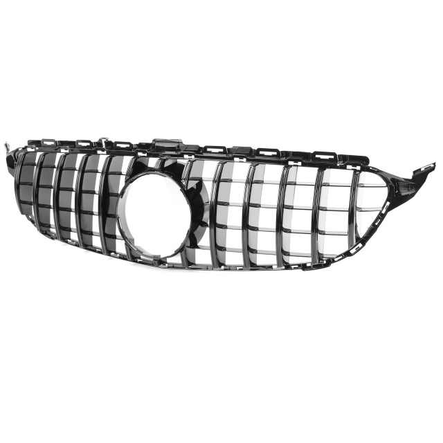 Kühlergrill glanz Schwarz GT Panamericana Grill ohne Kamera Passend für Mercedes C-Klasse W205 S205 C205 A205 Vorfacelift