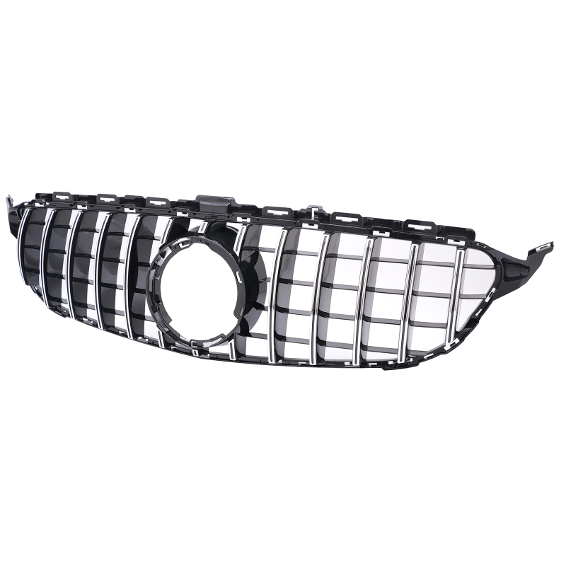 Kühlergrill Chrom GT Panamericana passend ohne Kamera für Mercedes C-Klasse W205 S205 C205 A205 Facelift