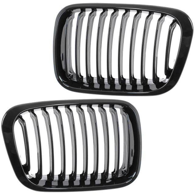 Nieren Grill glanz Schwarz Einzelsteg passend für BMW 3er E46 Vorfacelift